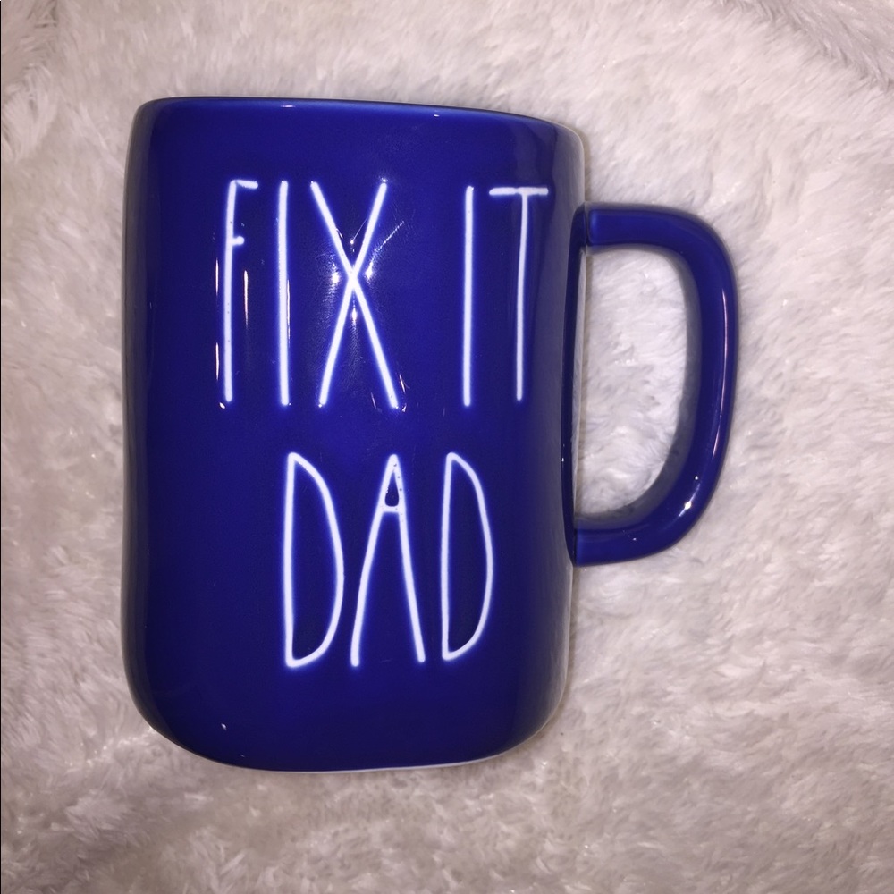 ⚒️ NWT Rae Dunn FIX IT DAD Mug Bright Blue